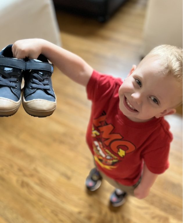 Micah with shoes